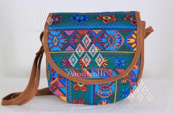 Mexican Handcrafted Gamuza Bag Model Punto De Cruz Etsy