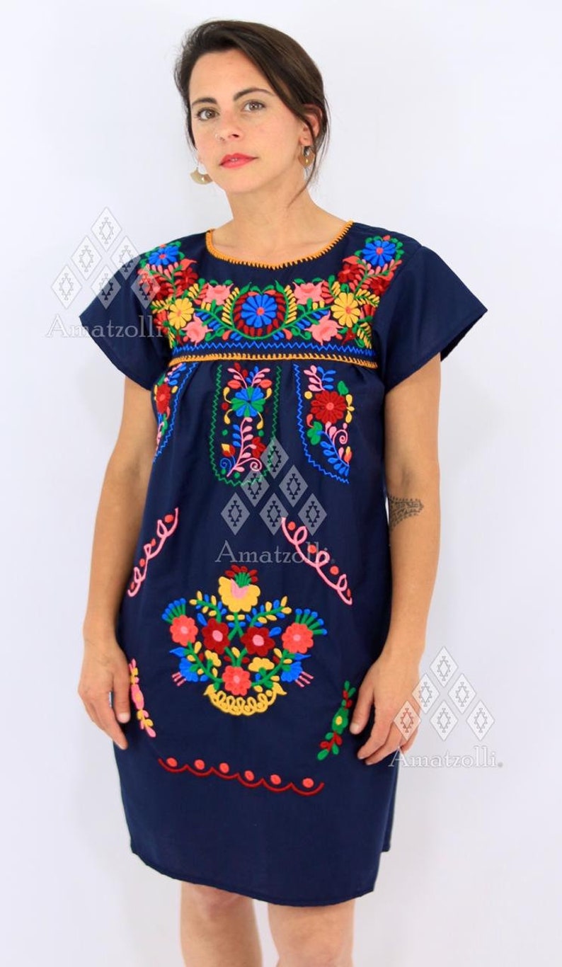 Typical Mexican Dress by Popelina Embroidered