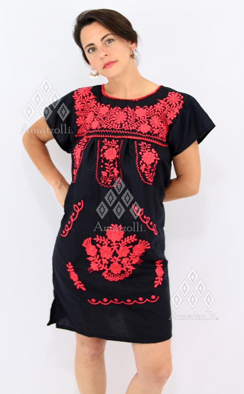 Typical Mexican Dress by Popelina Embroidered