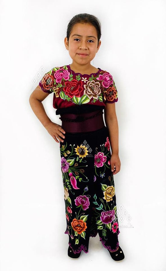 Trajes Típicos Mexicanos para NIÑAS Bordado Chiapas - Etsy México