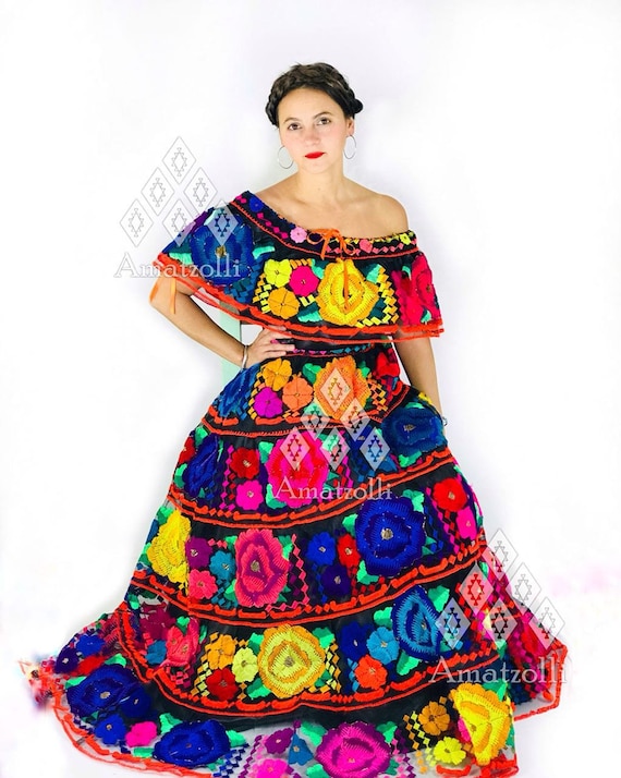 Vestido Mexicano Tradicional Chiapaneco. Traje para fiestas. Etsy España