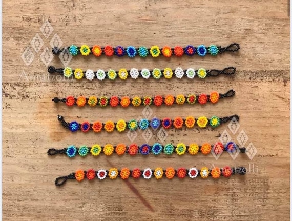 LOTE DE 6 Pulseras Mexicanas de Chaquira Huichol Etsy España