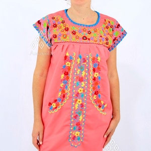 Mexican Bata Dress Typical Embroidery Mod. Rain - Etsy