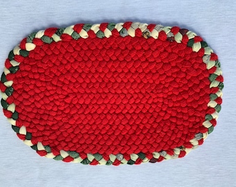 Hand Braided Oval Wool Trivet