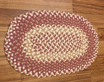 Hand Braided Oval Wool Rug 31" x 21"