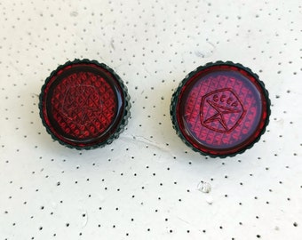 Small red stroller reflectors 2 pcs, USSR quality mark, signaling light