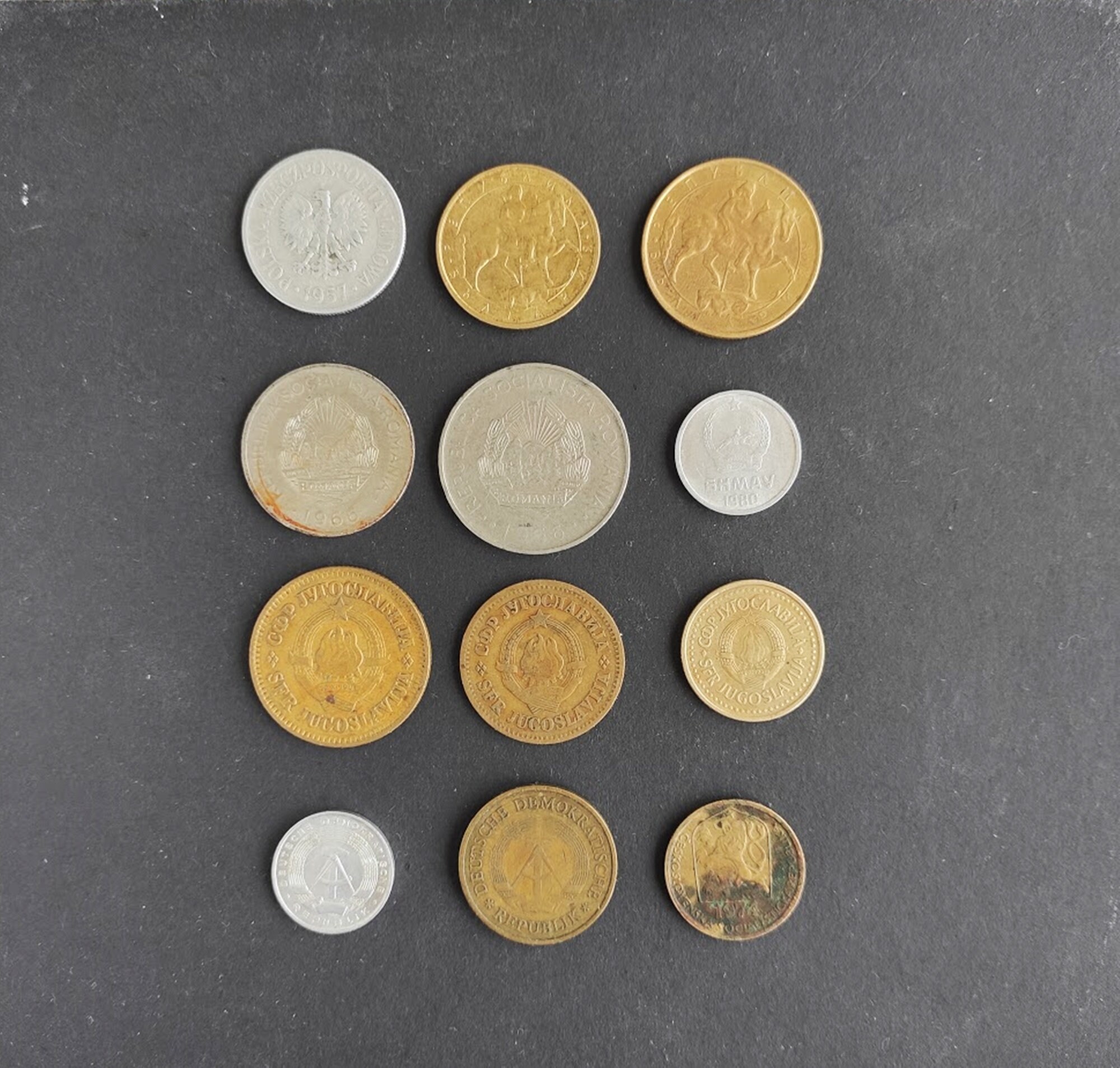 Vintage European coins 60-80s Yugoslav Bulgarian Romanian Mongolian Polish Czechoslovak money