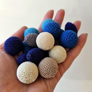 Crochet Covered Beads: Yarn Ball Set, Handmade Jewelry Supplies