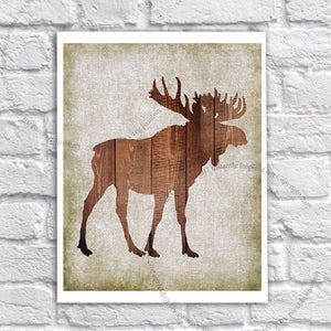 Rustic Moose Decor Instant Download Wall Decor DIY Printable Art Cabin Decor Hunting Decor
