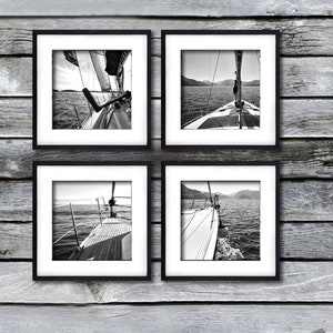 Sailing Decor Wall Art, Sailing Print, Sailboat Decor, Nautical Wall Decor, Sailboat Art, set of 4 Printable Art Digital Download Files
