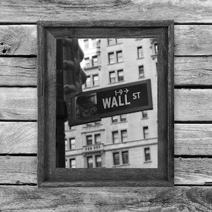Plaque de Wall Street en noir et blanc en téléchargement numérique, poster Day Trader, décoration murale 20 x 10 po