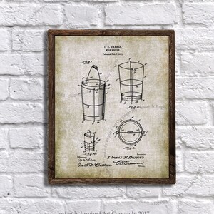 Vintage Milking Bucket Farm Decor Wall Art Printable JPG Image File - DIY Farmhouse Decor Kitchen Decor Burlap wall art