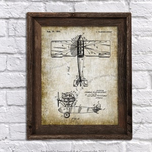 Aircraft Wall Art Early Aviation Historical 1925 Aircraft design patented by Conrad Kleinschmidt Gift for Pilot