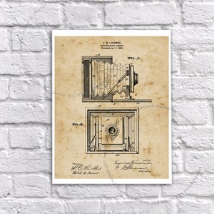 Photography Print Camera Patent 1900 era , 8x10&quot; camera patent print #9 Camera Poster Printable