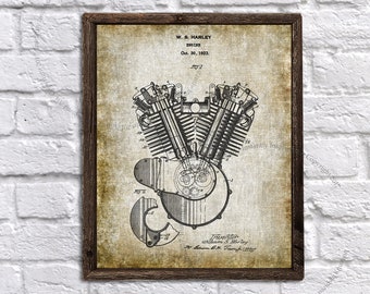 Harley Engine Poster, Harley Motorcycle Patent Print #A4, , Harley Wall Print, Harley Art Print, Harley Wall Decor, Harley Art, Printable