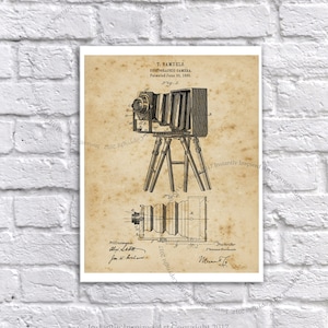 Wedding Photographer Gift Vintage Camera Patent Printable art, 8x10&quot; camera patent print # 1