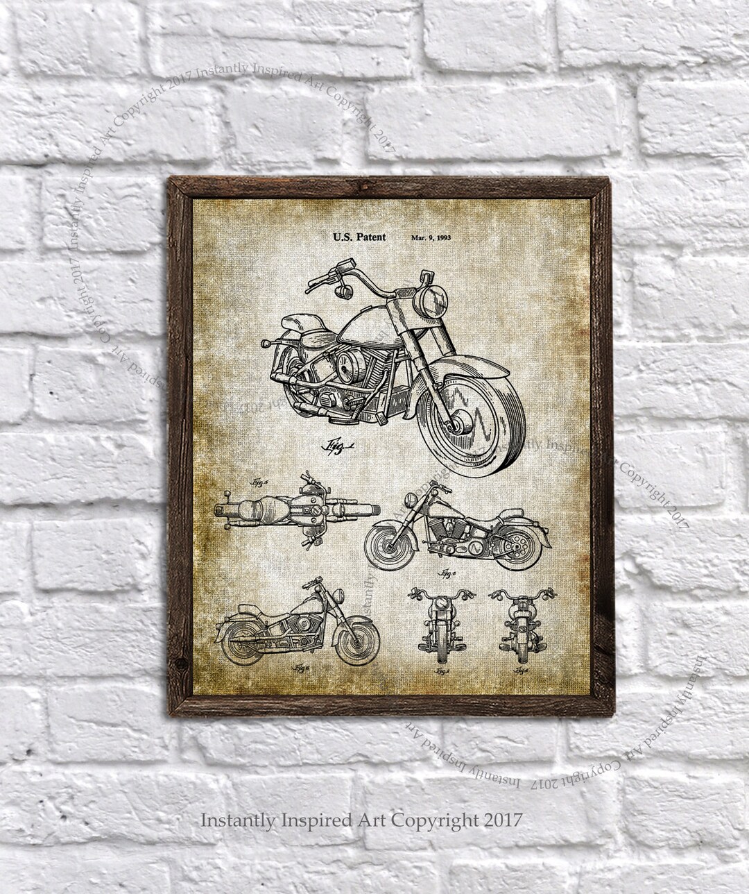 Harley Printable, Harley Motorcycle Patent Print #A3, , Harley Wall ...