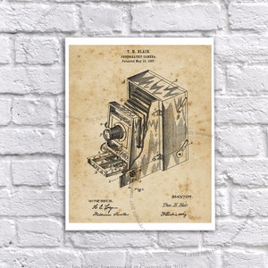 Wedding Photographer Gift Printable Art Patent 1887 era Camera Print # 2