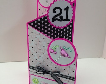 Happy 21st Birthday Tri Fold Card