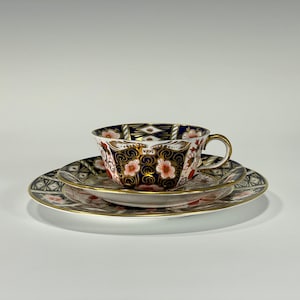 Royal Crown Derby Traditional Imari Trio Cup Saucer Dessert Plate 2451