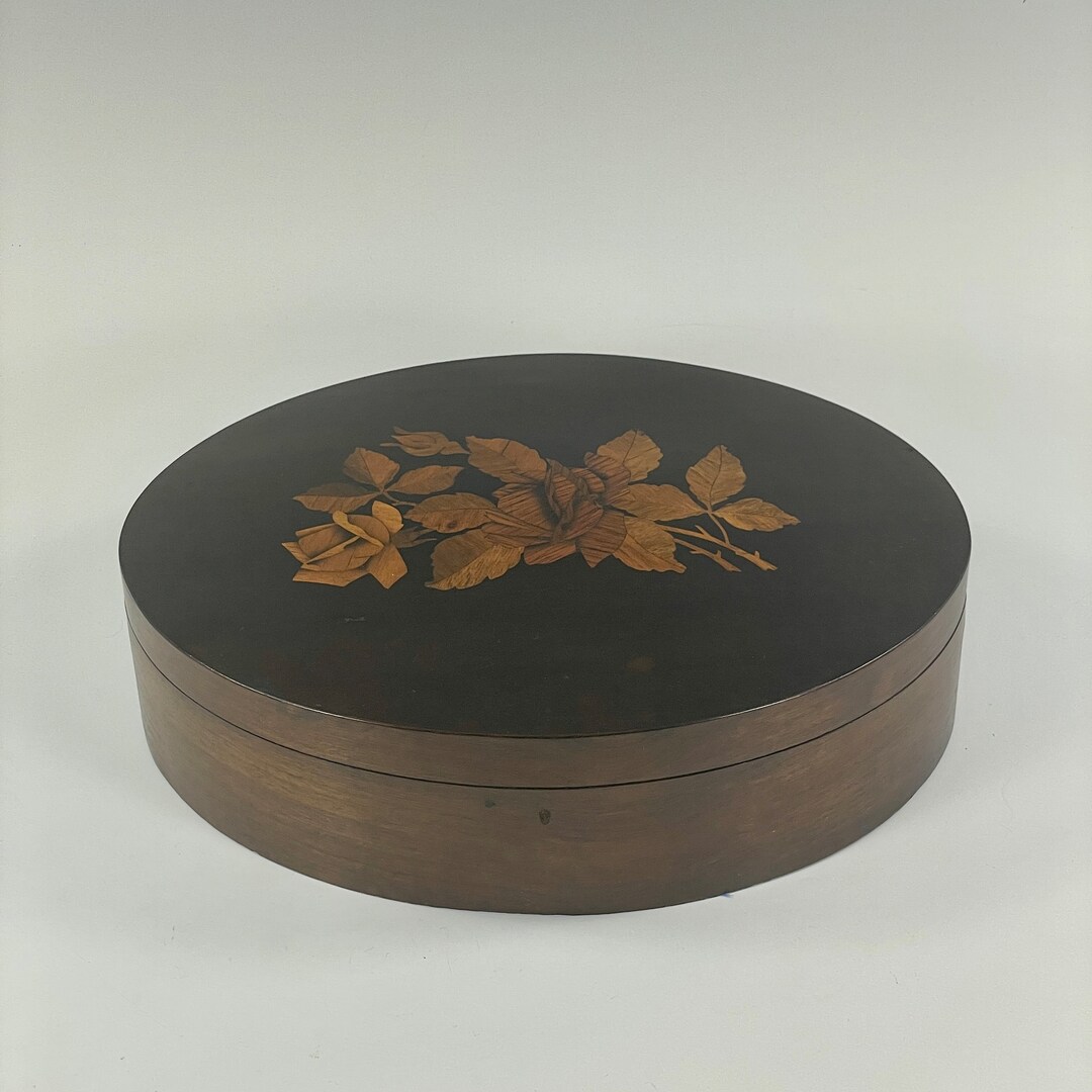 Large Inlaid Rose Wood Box - Etsy