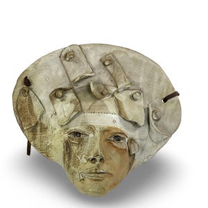 Marco Celotti Pottery Wall Hanging Signed Mid-Century Modern Ceramic Mask