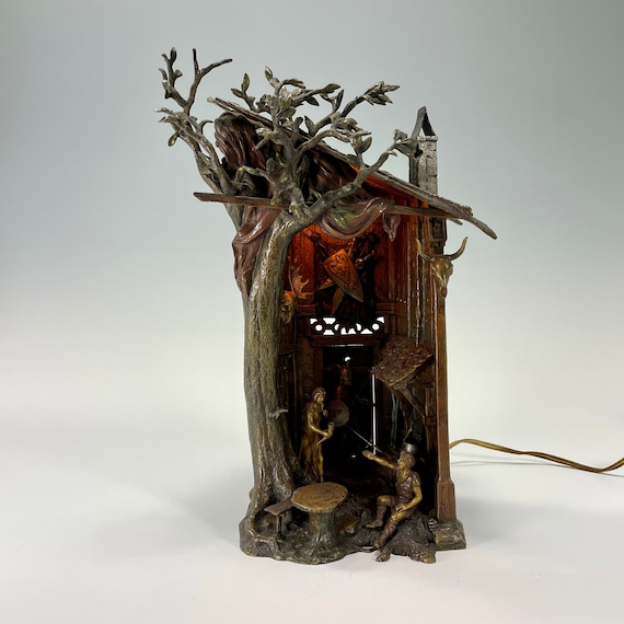 Rare Franz Bergman Cold Painted Austrian Bronze Lamp — Viking's