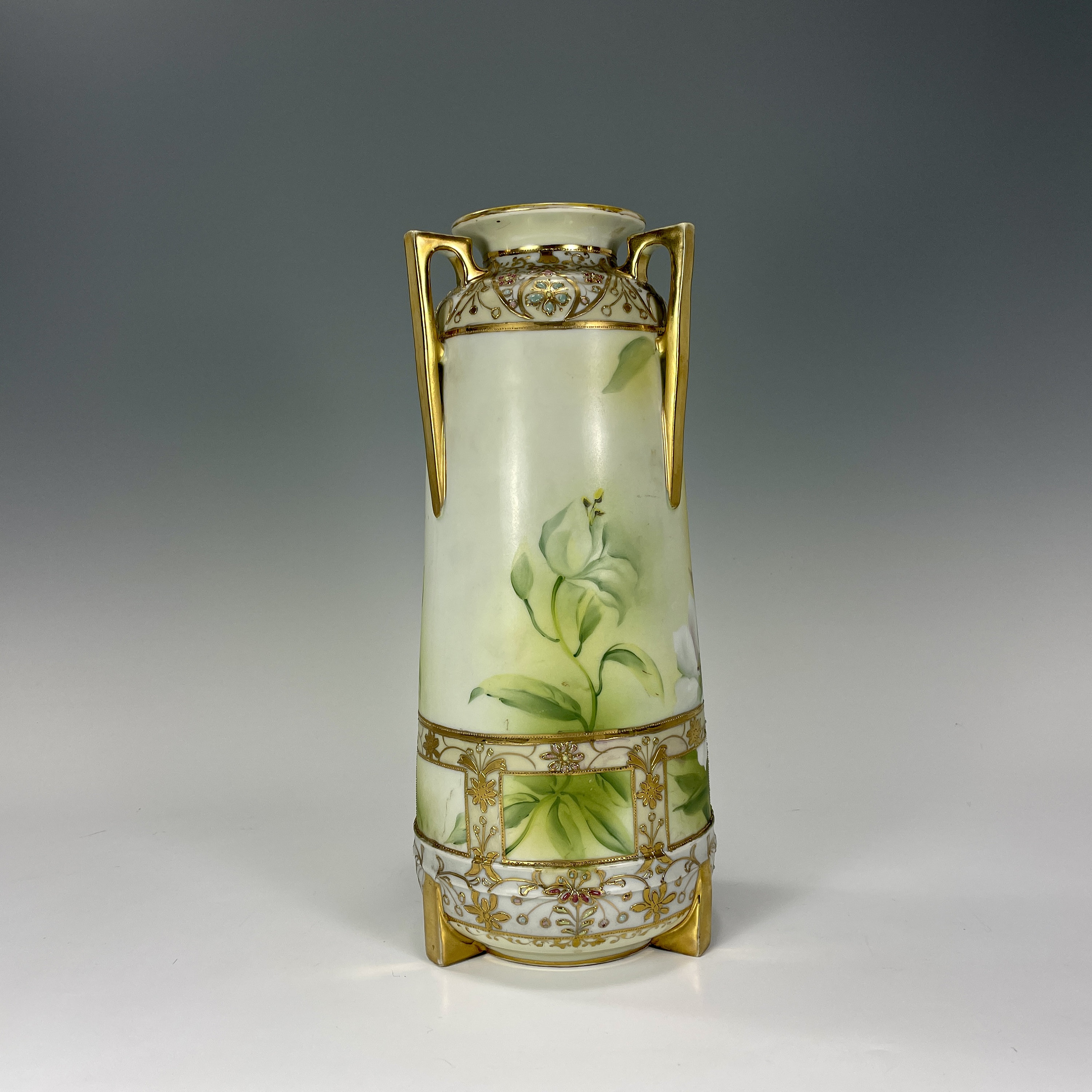 Antique Hand Painted Nippon Floral Moriage Vase - Etsy
