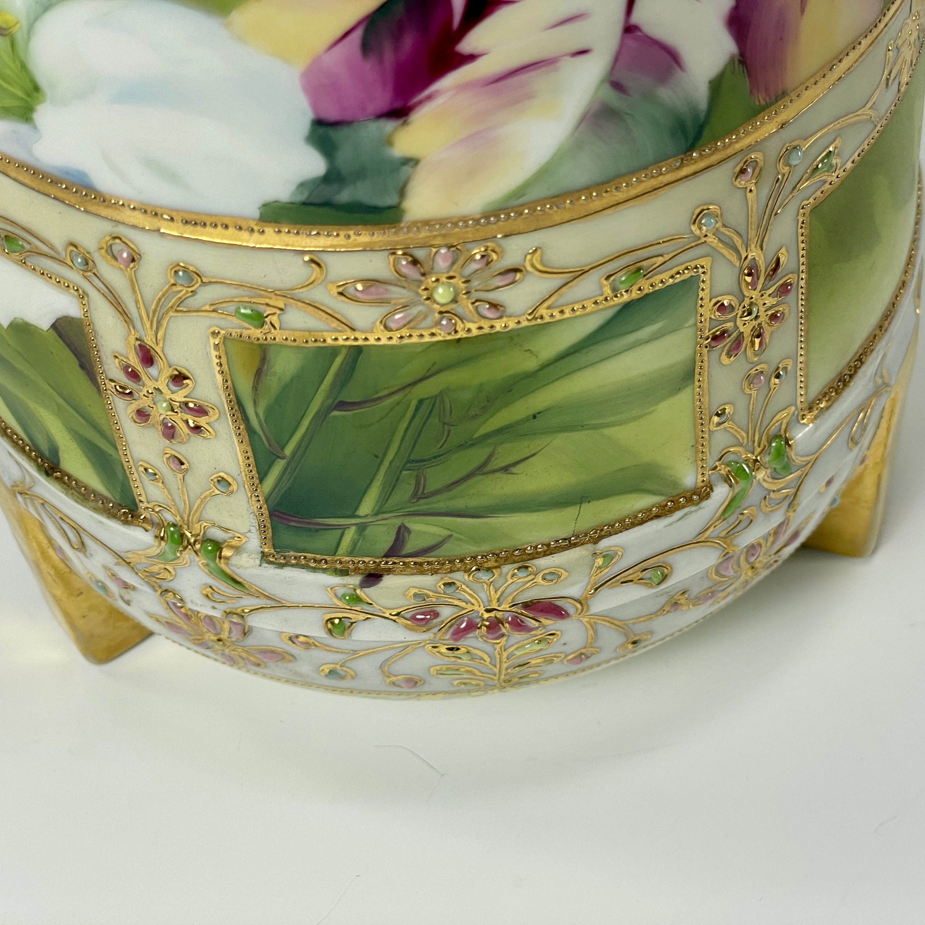 Antique Hand Painted Nippon Floral Moriage Vase - Etsy