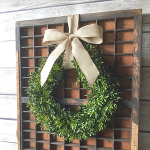 Artificial Boxwood Wreath, Boxwood Wreath with Bow, Window Wreath