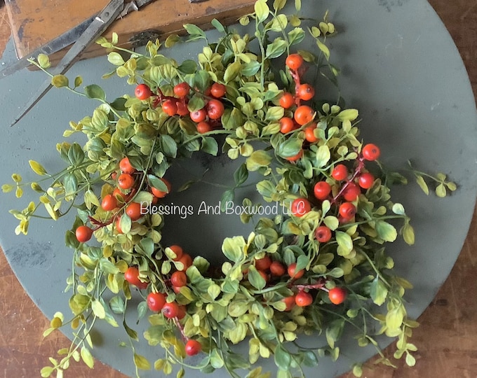 Fall Candle Wreath Ring, Fall Wreath, Kitchen Cabinet Wreath, Fireplace Mantle Decor, Thanksgiving Tablescape, Harvest Decor,