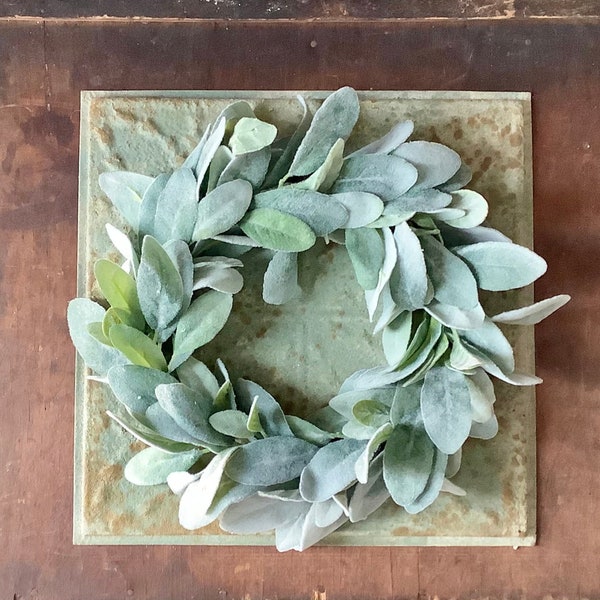 Lambs Ear Wreath, Lambs Ear Decor, Spring Wreath, Mothers Day Gift, Summer Wreaths, Mini Window Wreath,