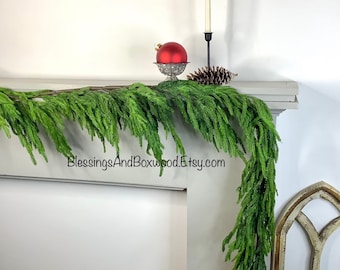 15' Real Touch Norfolk Pine Christmas Garland, Mantle Decor
