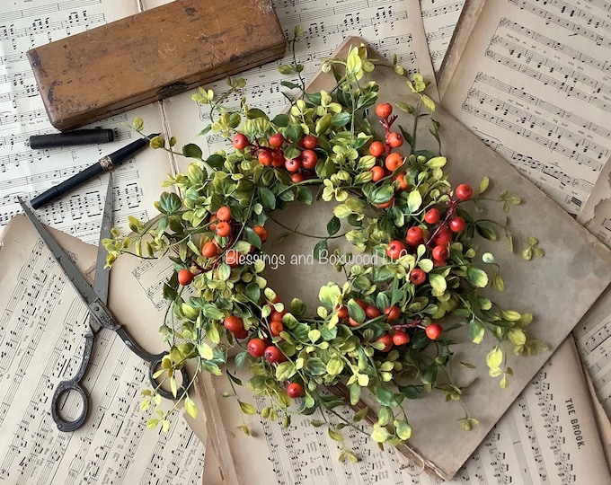 Fall Candle Wreath Ring, Fall Wreath, Kitchen Cabinet Wreath, Fireplace Mantle Decor, Thanksgiving Tablescape, Harvest Decor,