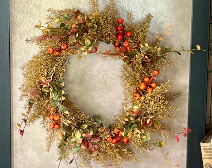 Fall Wheat Candle Wreath: Harvest Table Accent, Thanksgiving Decor