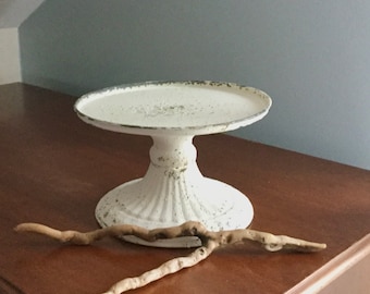 White Metal Pedestal Riser, White Pedestal, Farmhouse Riser Stand, Farmhouse Candle Stand |