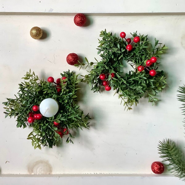 Christmas Candle Rings Etsy