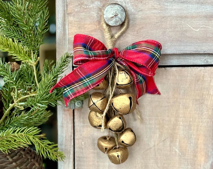 Sleigh Bells Hanger, Christmas Sleigh Bells, Christmas Mistletoe, Bell Door Hanger, Jingle Bell Swag, Doorknob Hanger, Christmas Gift,