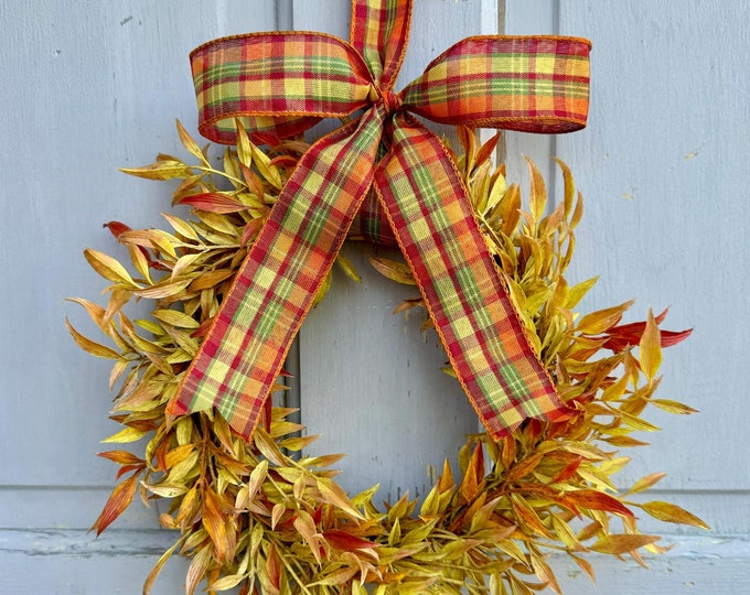Fall Candle Wreath Ring, Farmhouse Decor, Harvest Table, Apartment Door Decor, Thanksgiving Table Decor, Kitchen Cabinet Wreath