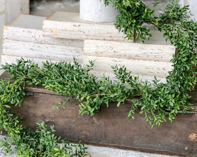 6’ Boxwood Garland, Spring Garland, New England Boxwood Mantle Garland, Everyday Floral Accent Decor Greenery, Artificial Garland