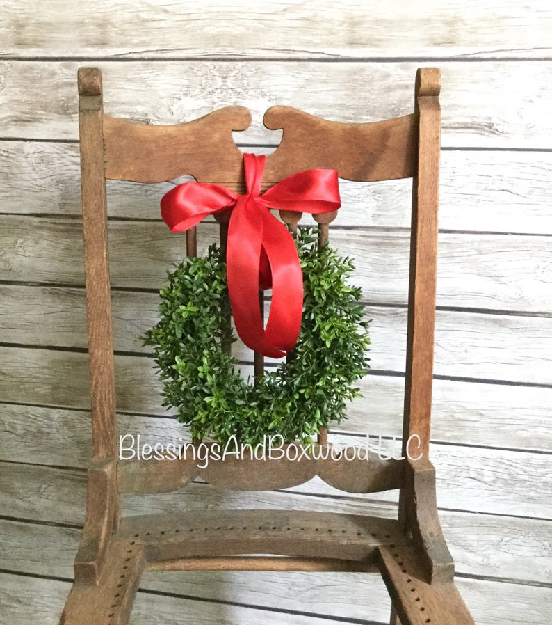 Christmas Boxwood Window Wreath, Christmas Boxwood Wreath, Christmas Window Wreath, Christmas Boxwood Wreath image 3