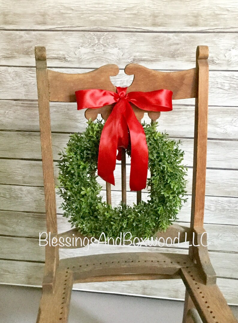 Christmas Boxwood Window Wreath, Christmas Boxwood Wreath, Christmas Window Wreath, Christmas Boxwood Wreath image 7