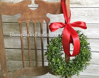 Christmas Boxwood Window Wreath | Christmas Window Wreath | Traditional Christmas Wreath | Christmas Gift