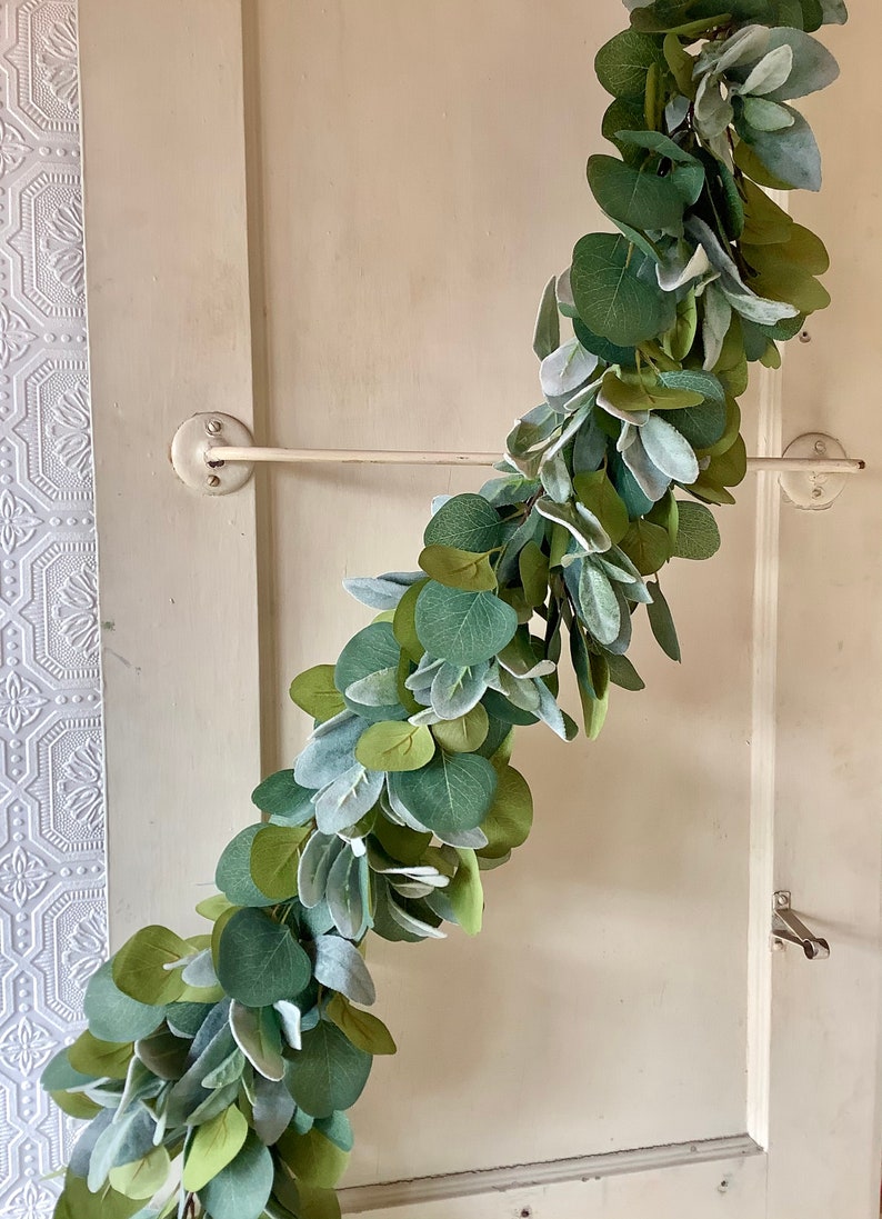 Lambs Ear and Eucalyptus Garland Garland for Mantle Mantle Etsy