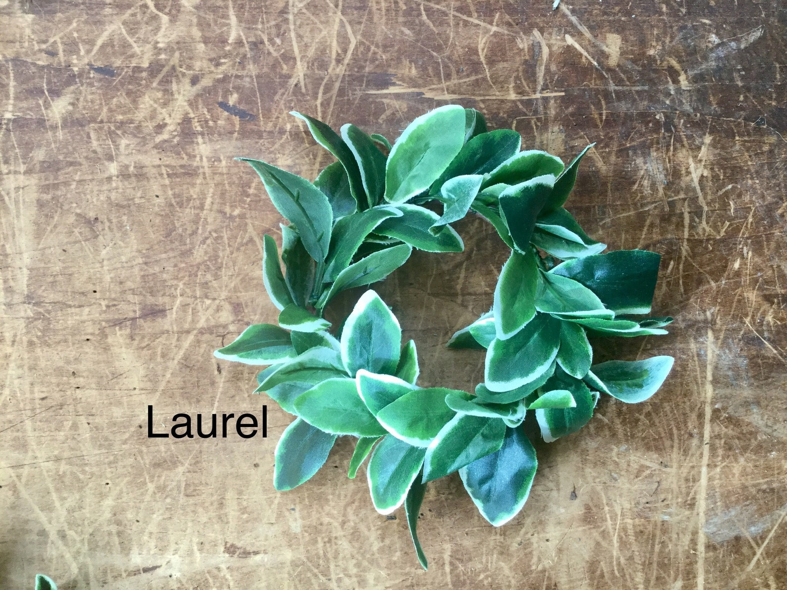 2 Mini Candle Wreath Handmade Candle Wreath Boxwood Mini Etsy