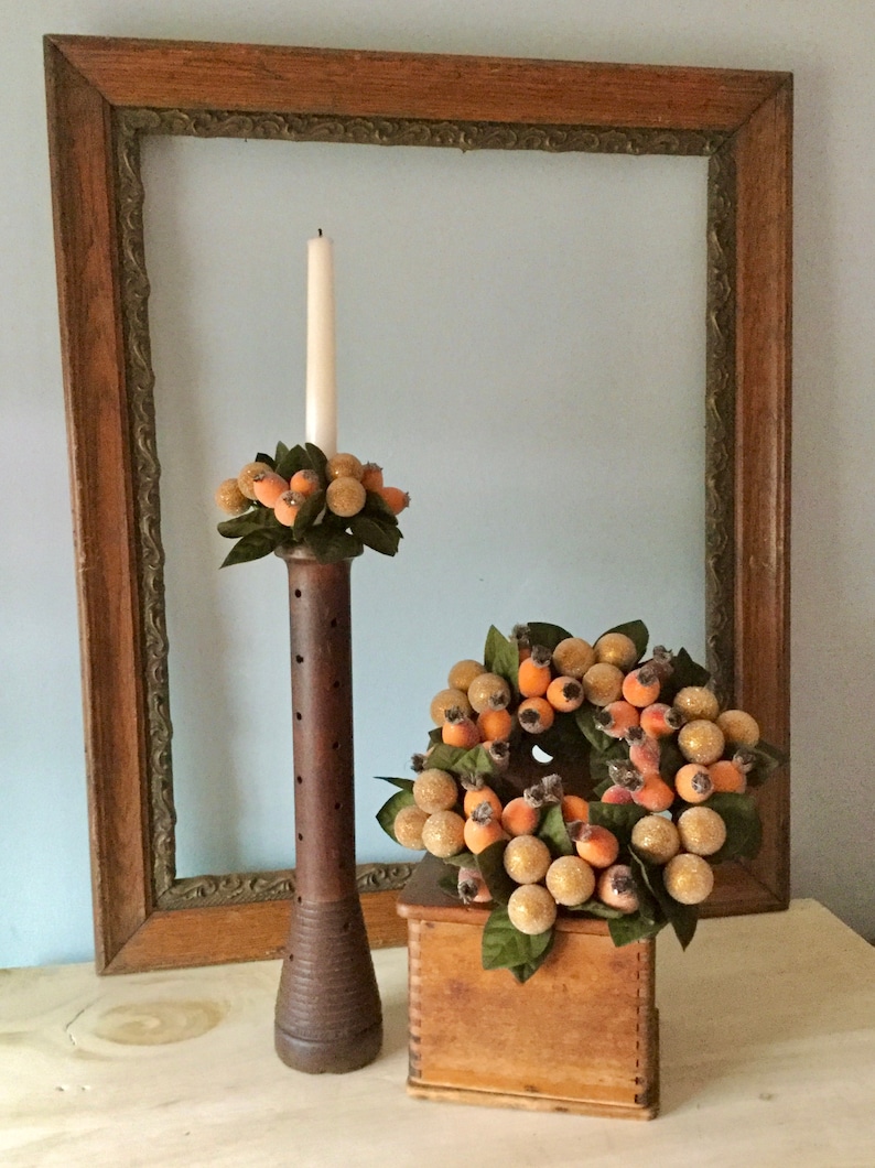 Fall SugarPlum Wreath Fall Sugar Plum Taper Candle Ring Etsy