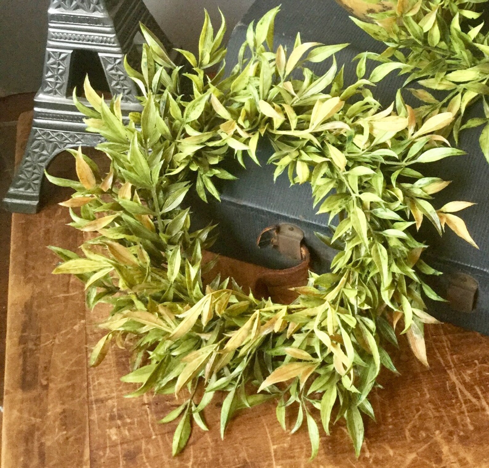 Smilax Leaf Wreath Candle Wreath Pillar Candle Ring Etsy