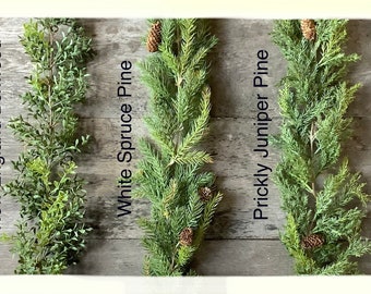 Christmas Pine Garland, Holiday Decor, Traditional Fireplace Garland, Garland for Mantle