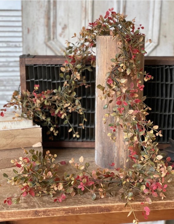 Fall Garland, Fall  Autumn Vine Garland 6ft, Fall Outdoor Garland, Fall Wedding Garland, Fall Mantle Garland