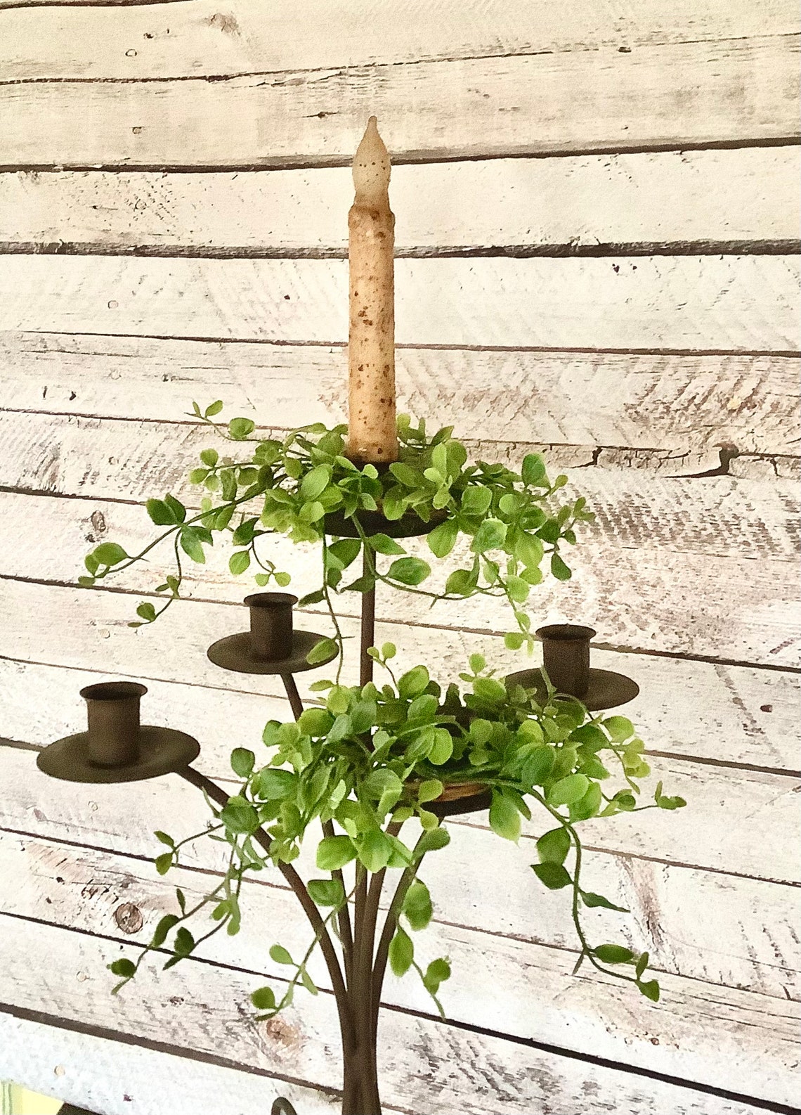 Mini Bog Vine Taper Candle Wreath Candle Ring Candlestick Etsy